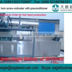 DP85 550kg Floating and Sinking Fish Feed Pellet Twin Screw Extruder Processing Machines to Chile thumbnail-1