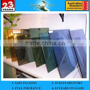 4mm 5mm 6mm Gold Blue Sheet Class Bronze Grey Green Reflective Glass With CE & ISO9001 Glass Window thumbnail-1