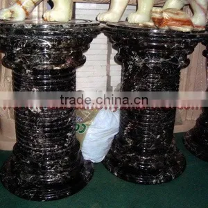 NATURAL BLACK ZEBRA MARBLE PEDESTALS thumbnail-5
