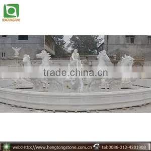 Large Outdoor Garden Stone Water Fountain With Horse thumbnail-1