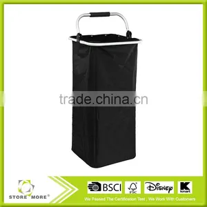 Collapsible Laundry Hamper - Black Foldable Clothes Basket With Handle thumbnail-1