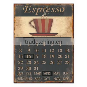 Espresso Coffee Tin Sign Metal Plaque Metal Calendar Iron Plaque thumbnail-1