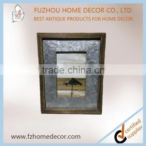 Customized Antique Wooden Photo Frame With Tin Decor for Home or Gift thumbnail-2