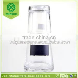 Wholesale Bulk Drinking Glass Water Jug Glass Holder With Black Decal thumbnail-1