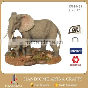 10 Inch Home Decoration Resin Gift Lively Animal Statue Elephant Sculpture thumbnail-1