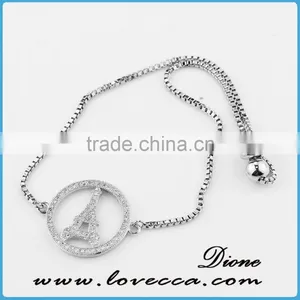White Gold Diamond Dollar Bracelet 18K Micropave, Pave Diamonds Bracelet thumbnail-2