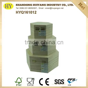 Unfinished Hexagon Wooden Packaging Box Wholesale thumbnail-2