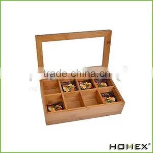Tea Box, Jewelry Box, Organizer, With Lid Cover 8 Compartment Multipurpose Storage/Homex_Factory thumbnail-1
