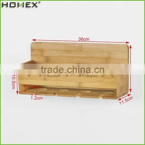 Bamboo Wine Glass Holder/ Wall Mount Rack for Wine Homex-BSCI thumbnail-1