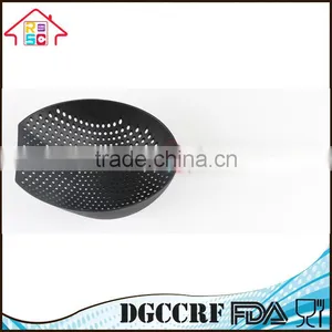 NBRSC Black Nylon Large Scoop Colander Vegetable Pasta Heat Resistant Strainer With Stainless Steel Handle thumbnail-3