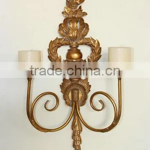MW-0008-01 Baroque Style Hanging Wall Candle Holder With Metal thumbnail-1