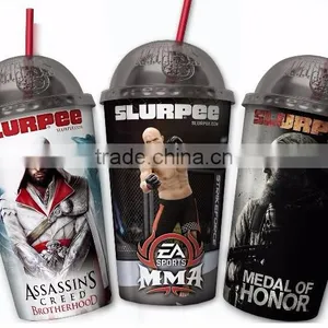 With Straw and Dome Lid Customized Plastic Tumbler for Promotion thumbnail-1