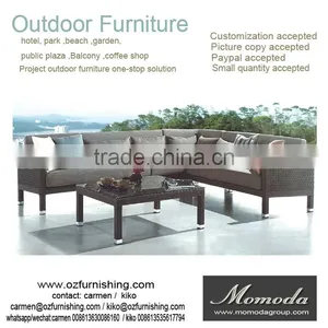 8055 Newest Design Leisure Design l Shaped Rattan Sofa Sets Outdoor Furniture Suppliers thumbnail-1
