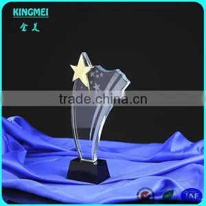 KM-ZP71 2015 Wholesale Clear Custom First Class Glass Medal Crystal Color Glass Trophy Star Trophies thumbnail-1