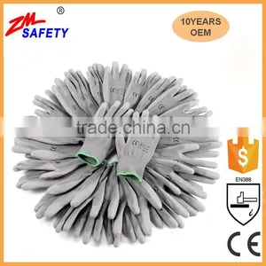 Hot Sale 13Gauge Black Nylon Palm Coated Black PU Work Gloves for Industry Safety thumbnail-5