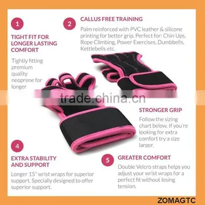 Amazon Best Seller Gym Workout Grips,Fitness Cross Training Gloves,Wrist Wraps Crossfit Gloves For WOD Weight Lifting thumbnail-3
