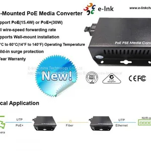 Напольный 10/100 Мбит/с быстрый Ethernet медиаконвертер с поддержкой технологии PoE-PSE на основе оптического волокна thumbnail-2