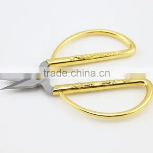 High Quality Mini Stainless Steel Blade Gold Plating Handle Sewing Scissors thumbnail-3