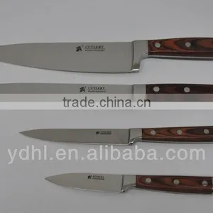 Forged Wood Handle Kitchen Knife Set thumbnail-1
