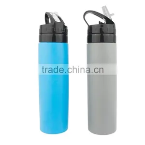 2017 New Portable High Quality BPA Free Silicone Collapsible Foldable Water Bottle thumbnail-3