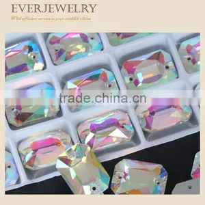 Sewing on Triangle Rectangle Crystal Stone Crystal AB 14 16 18 20 mm thumbnail-2
