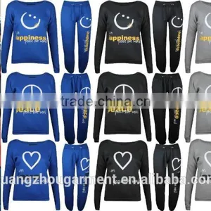NEW LADIES WOMENS CELEBRITY PEACE LOVE SWEATSHIRT TRACKSUIT thumbnail-1