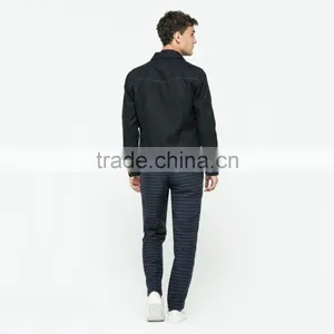 Wholesale Custom Plain Black Winter Man Jacket Denim Factory Price thumbnail-2