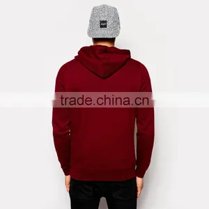 Custom Mens Red Plain Pullover Hoodies thumbnail-2