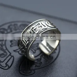 Fashion Cool Retro Punk JEWELRY Open Ring Sterling Silver for Men Wholesale thumbnail-2
