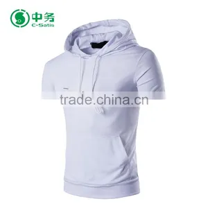 2017 Latest Design Clothing Sublimation Mens Short Sleeve Blank Pullover Hoodies thumbnail-2