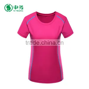 New Pattern Quick Dry Round Neck Sublimation Sport Running T Shirt for Women thumbnail-1