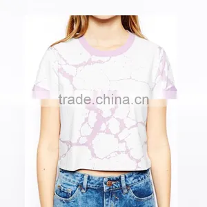 Dongguan Hot Sale Fashion Ladies Short Sleeves Print 100%cotton Sports T-shirt thumbnail-4