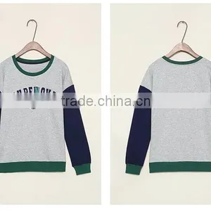 Women's Fleece Cotton Sweatshirt Contrast Color Hoodies thumbnail-3