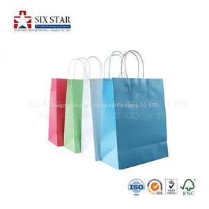 Recycling Material OEM Brown/ White Kraft Paper Bag With Different Colors thumbnail-3