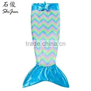 ShiJ Tails Mermaid Blanket For Kids (Blue) thumbnail-1