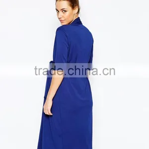 Elegant Fashion Fancy Wiggle Wrap Maternity Navy Dress With Belt thumbnail-3
