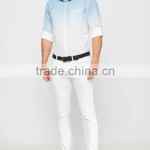 Wholesale Button Down Shirts Men Cotton Slim Fit Men Casual Dress Shirt thumbnail-3