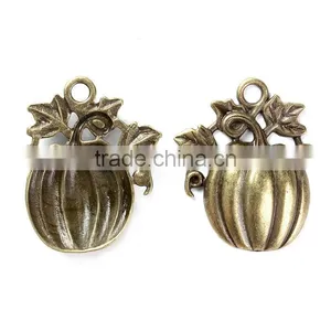 Zinc Based Alloy Pendants Pumpkin Antique Bronze Leaf thumbnail-3