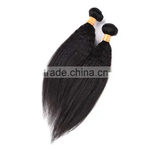 New Style Natural Colored Top Quality Indian Kinky Straight Yaki Hair Weave thumbnail-6