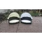 All Weather Garden Black Wicker Pet Bed With KD White Canopy thumbnail-1