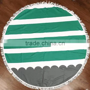 Microfiber Reactive Screen Print Round Beach Blanket thumbnail-1