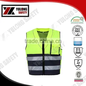 Security Roadway Yellow 3M Reflective Safety Cheap High Vis Vests for Cleaner thumbnail-5