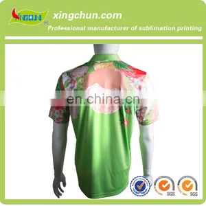Colorful Flowers Design High Quality Polyester Dye Sublimation Printing Men's Polo Tees for Promotion thumbnail-4