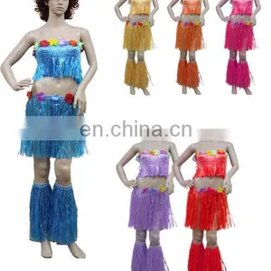 Multi-colored Grass Skirt Sexy Hawaiian Costumes for Adult Woman GT2050 thumbnail-1