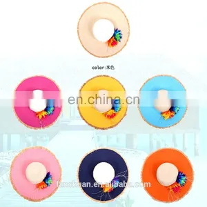 2015 Summer Bohemia Beach Women Straw Bucket Hat thumbnail-2