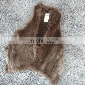 Knitted Real Mink Fur Irregular Vest for Women thumbnail-3