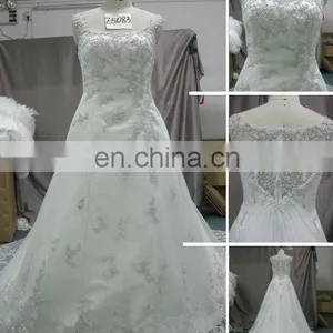 EB1083 Sleeveless With Embriodery With Trail Wedding Dress thumbnail-1