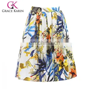 19 Colors ! Grace Karin Cheap Occident Short Retro Vintage Floral Print Cotton 50s Skirt CL6294-14# thumbnail-1