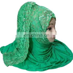 2-Way Style Scarf Hijab For Casual Party Wear 2017 / Latest Net Embrodiered Scarves Stoles thumbnail-1