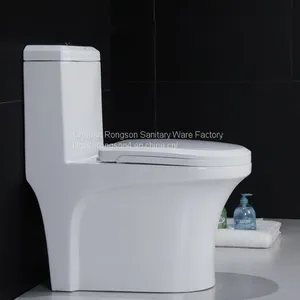 Chinese Manufacturer Wholesale Ceramic Elegant One Piece Siphonic Toilet With High Quality Soft Closed Seat Cover thumbnail-3